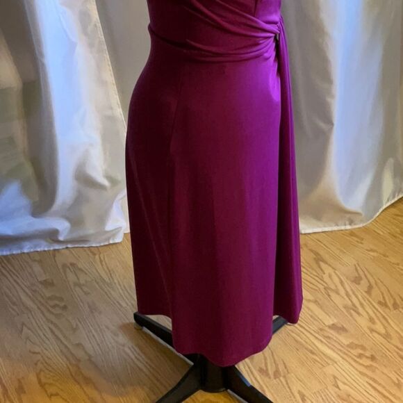 CONNECTED APPARELsize 6 dress in plum purple with front pleat - Picture 7 of 11